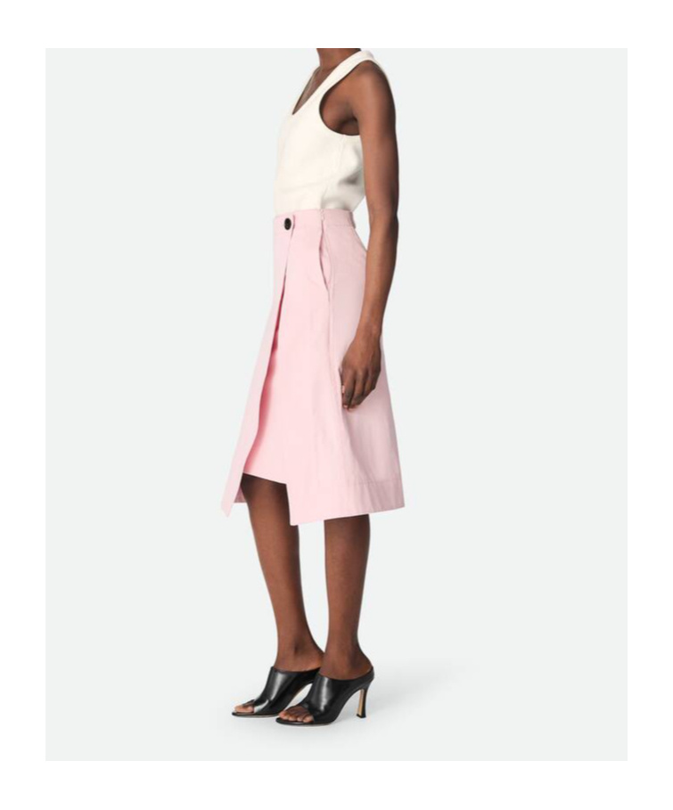 Bottega Veneta Skirt Twill Button Detail Slit Wrap Design In Pink