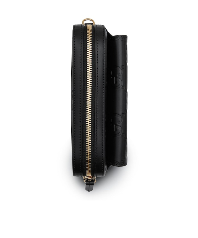 Gucci Gg Black Leather Mini Shorts In Black
