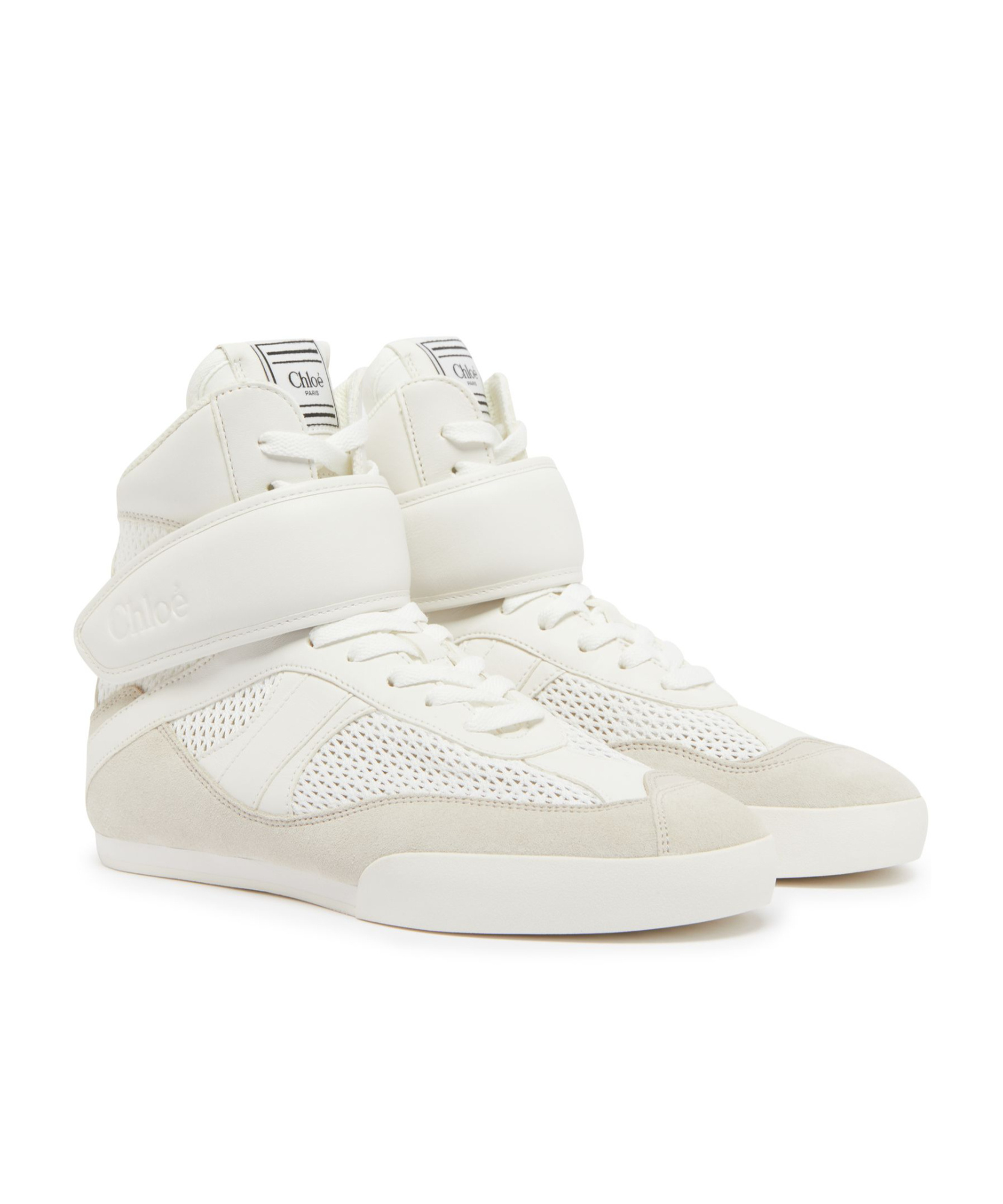 Shop Chloé Round-head High-top Casual Shoes In White