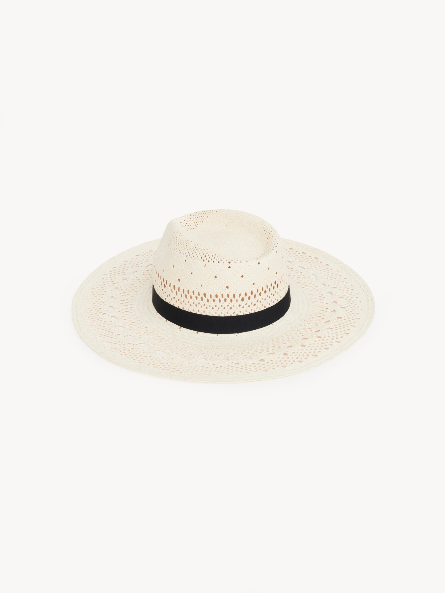 Chloé Chloe Panama Open-weave Straw Hat In White