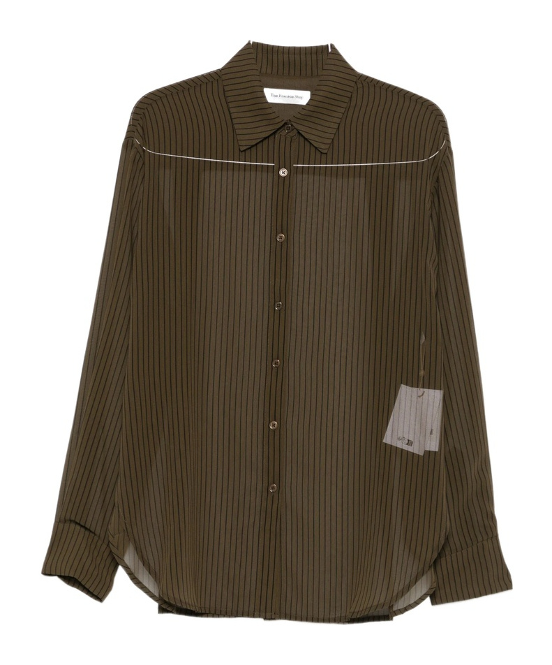 The Frankie Shop Long Sleeve Shirt In Green