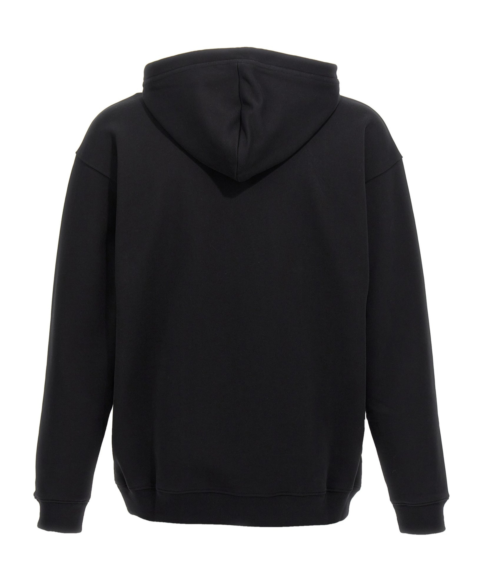 Moschino Black Logo Print Hoodie In Black