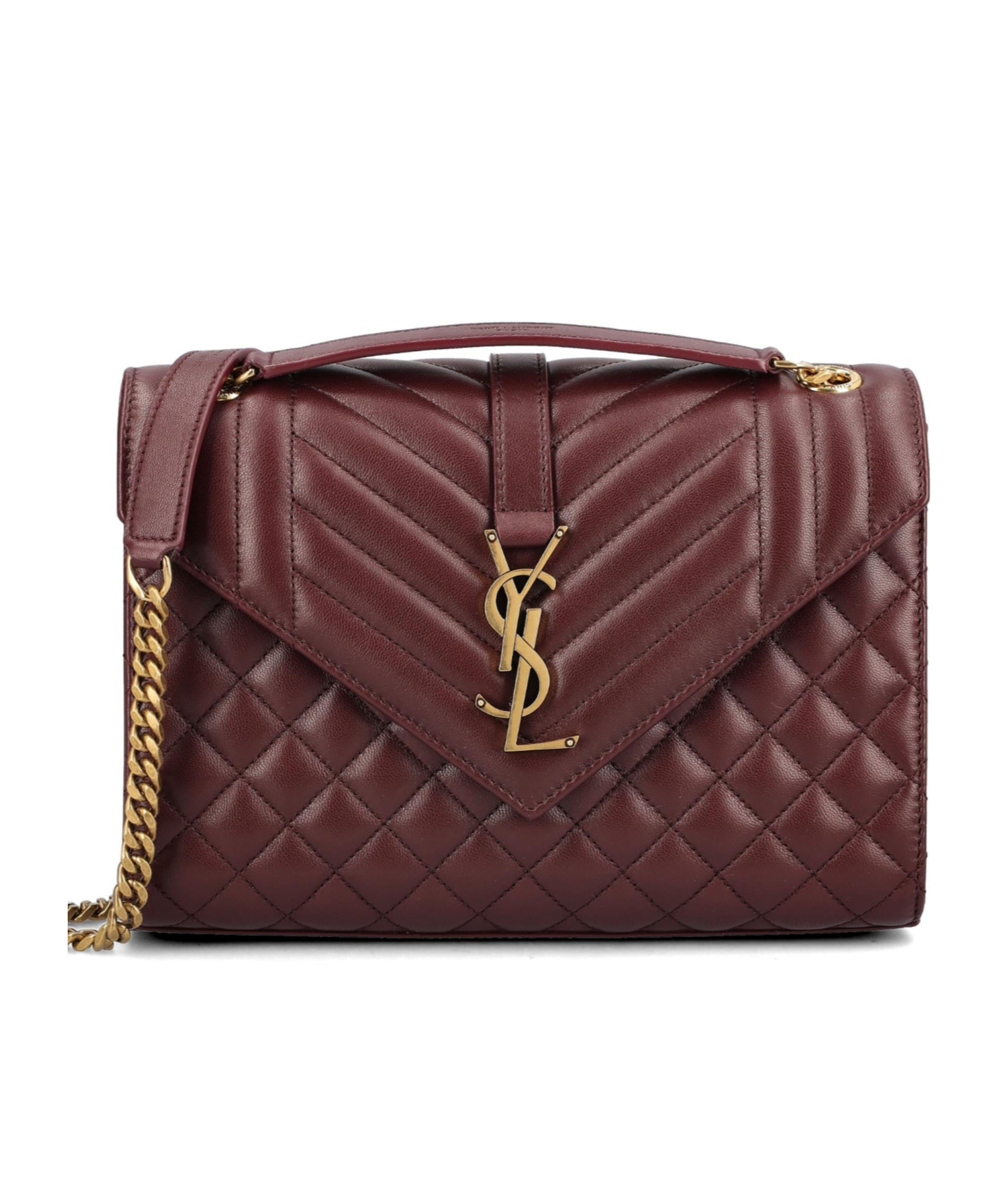 Saint Laurent Envelope Medium Shoulder Bag In Red