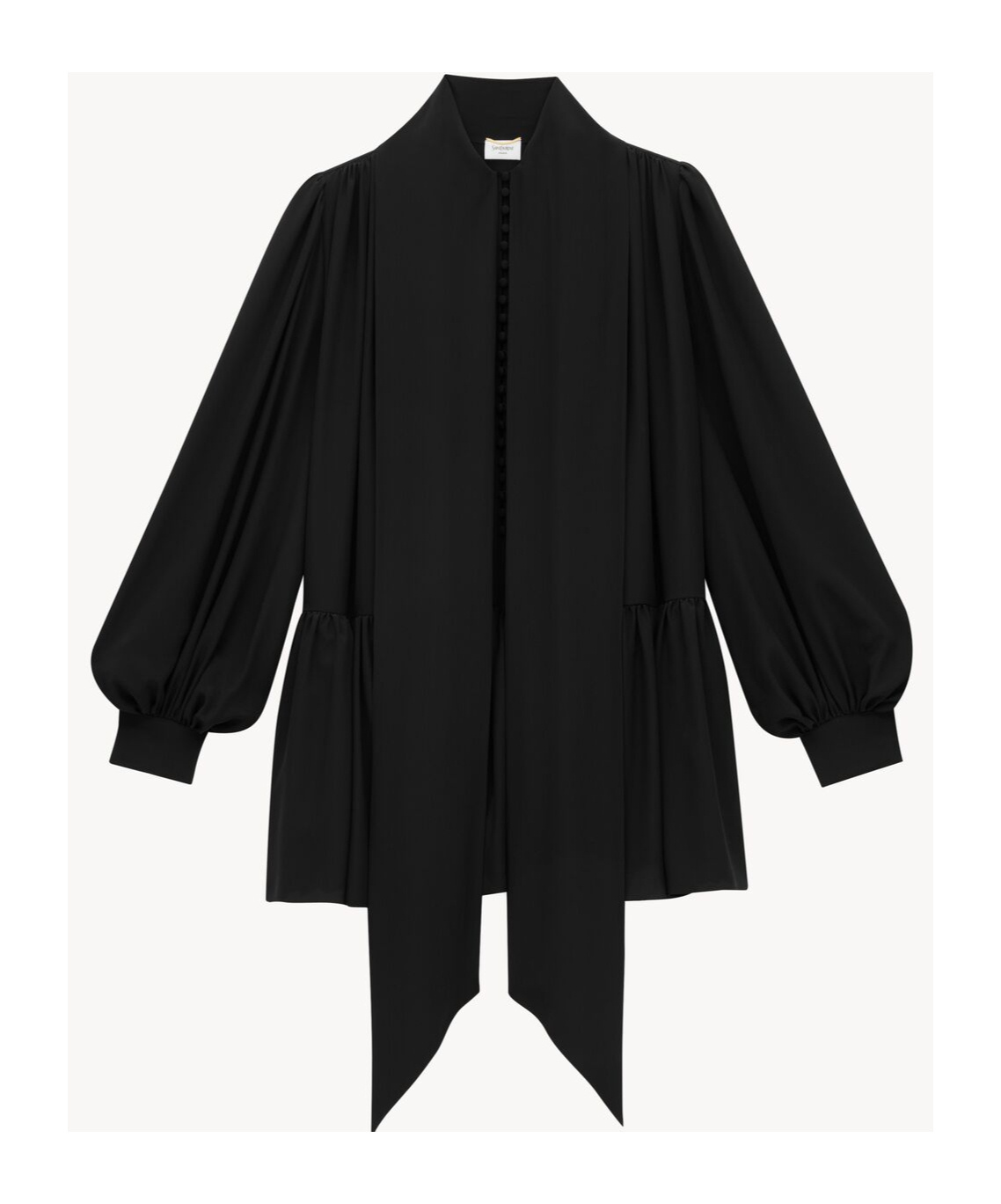 Saint Laurent Lavallière Dress In Silk Crepe De Chine In Black