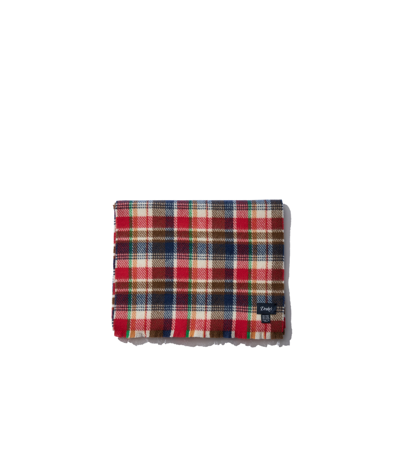 Drake's London Plaid Scarf In Multicolor