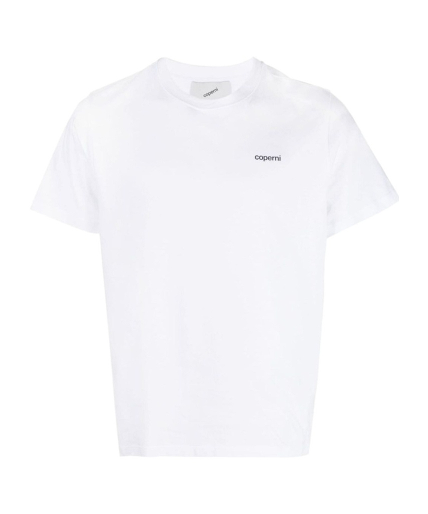 Coperni Crew Neck Short Sleeve Basic Top In White