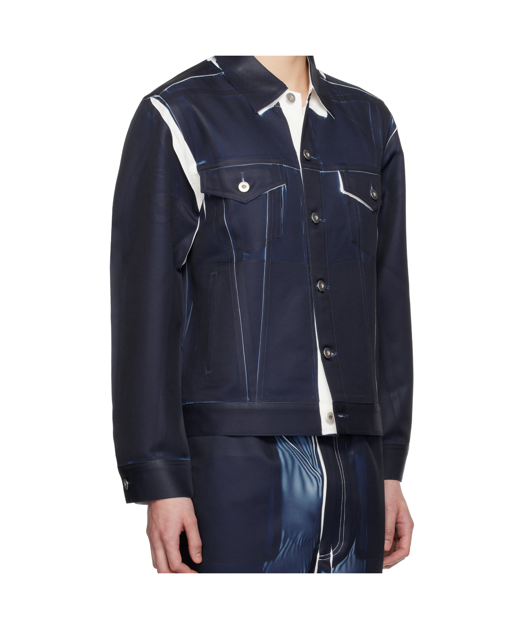 Comme Des Garçons Denim-print Jacket