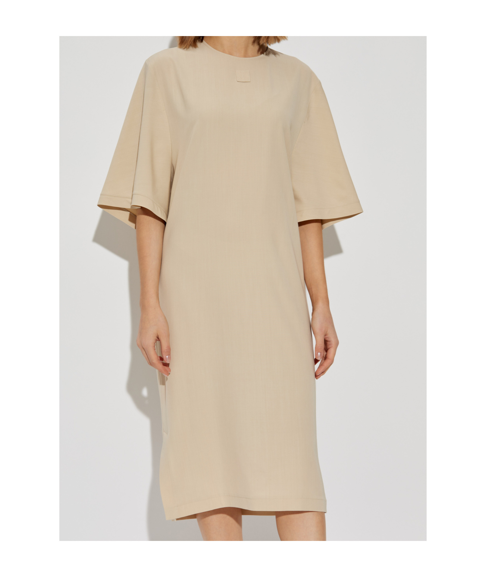 Lanvin Wool Blend T-shirt Dress In Nude