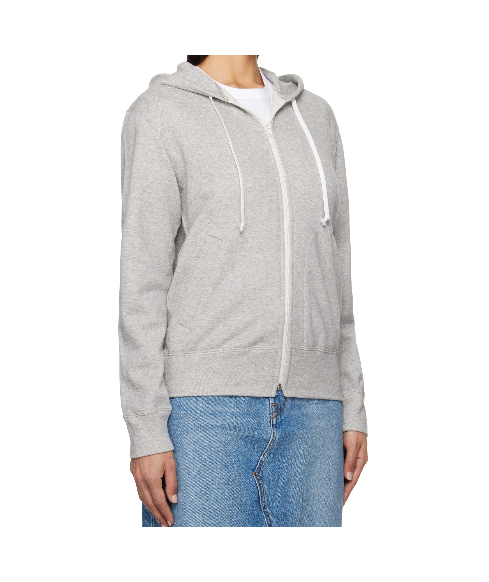 Comme Des Garçons Play Gray 'heart On Back' Hoodie In White