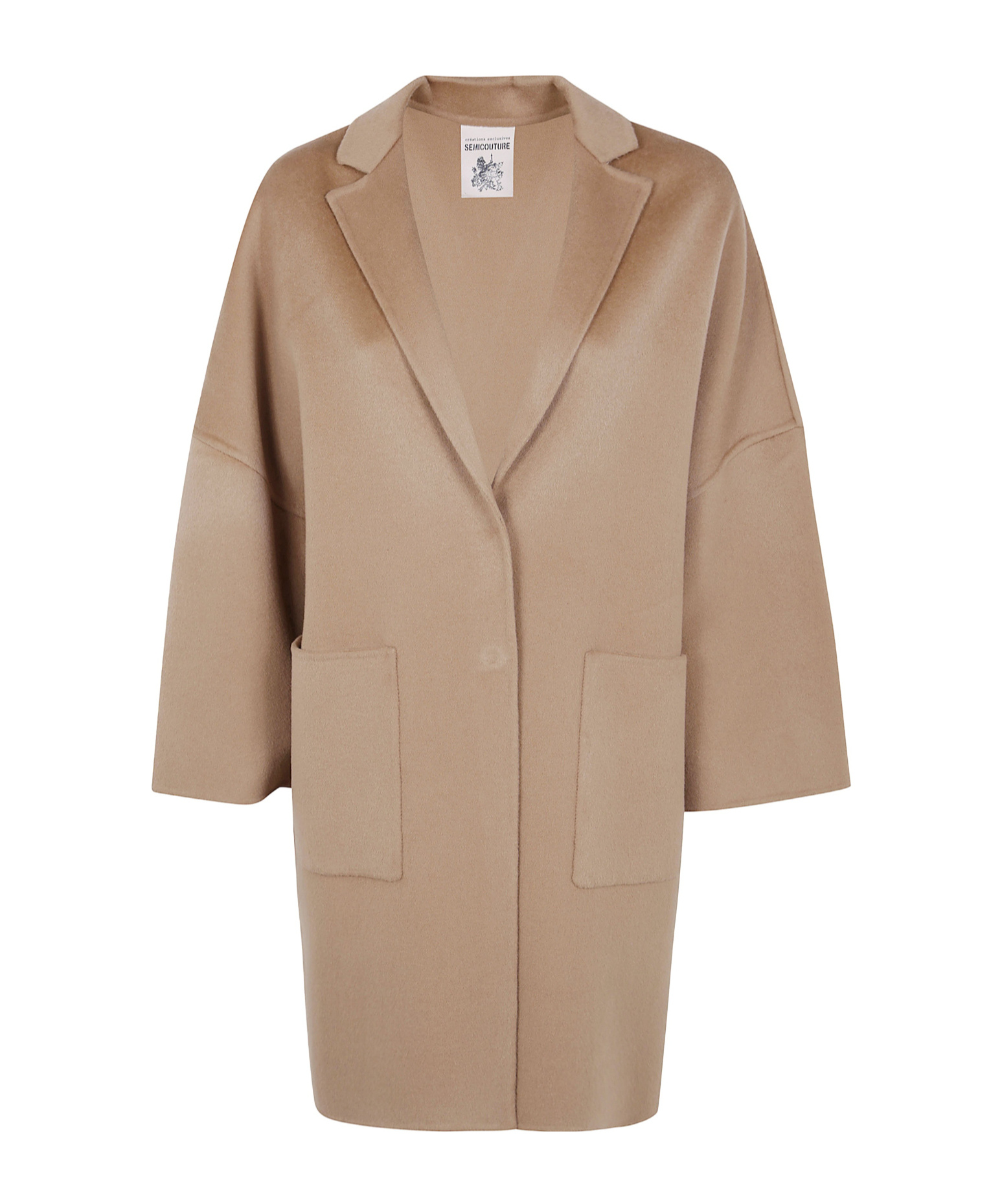 Semicouture Lapel Coat In Multi