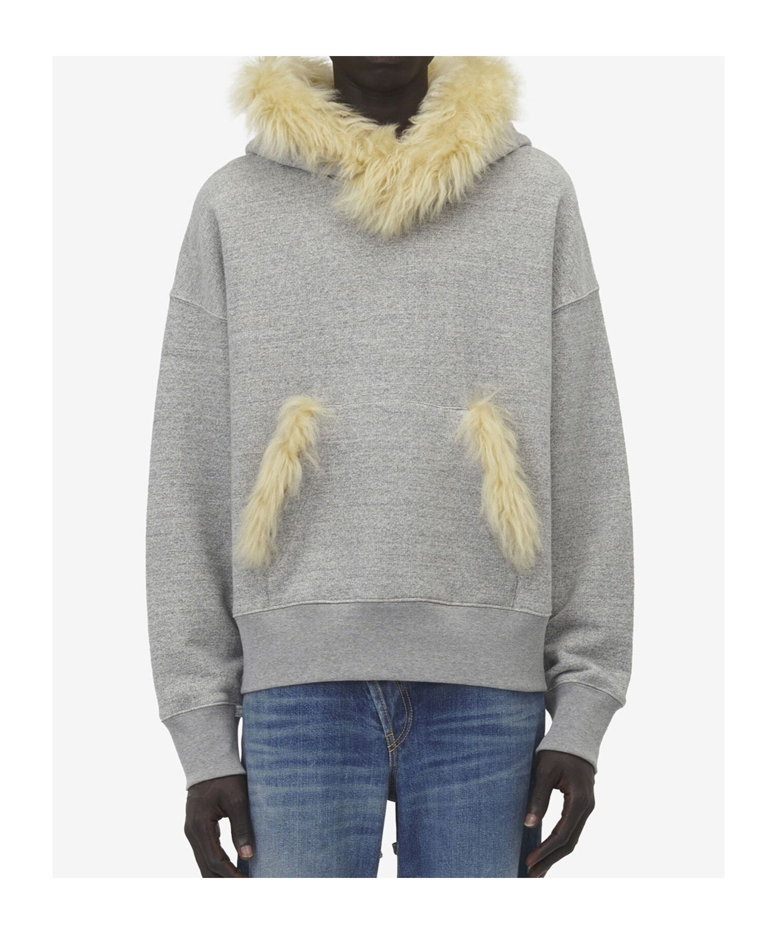 Alexander Mcqueen Terry Fleece Hooded Sweatshirt In Gray