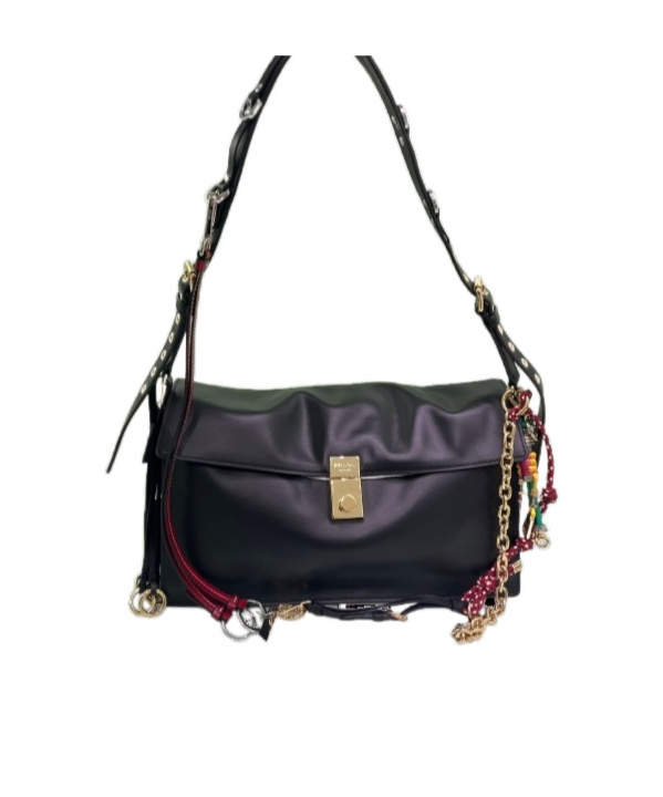 Prada Flip Shoulder Bag In Black