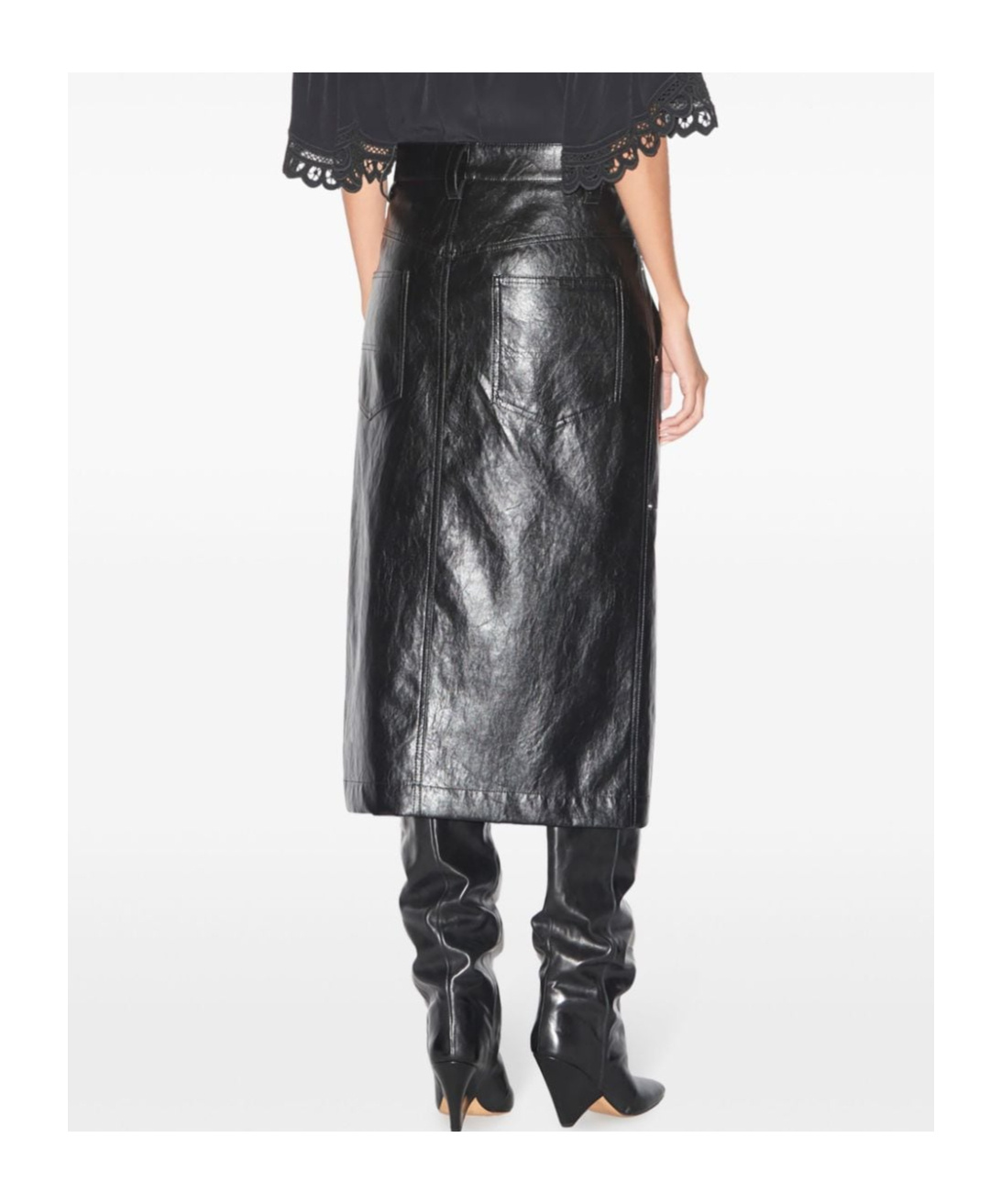 Isabel Marant Étoile Faux-leather Midi Skirt In Black