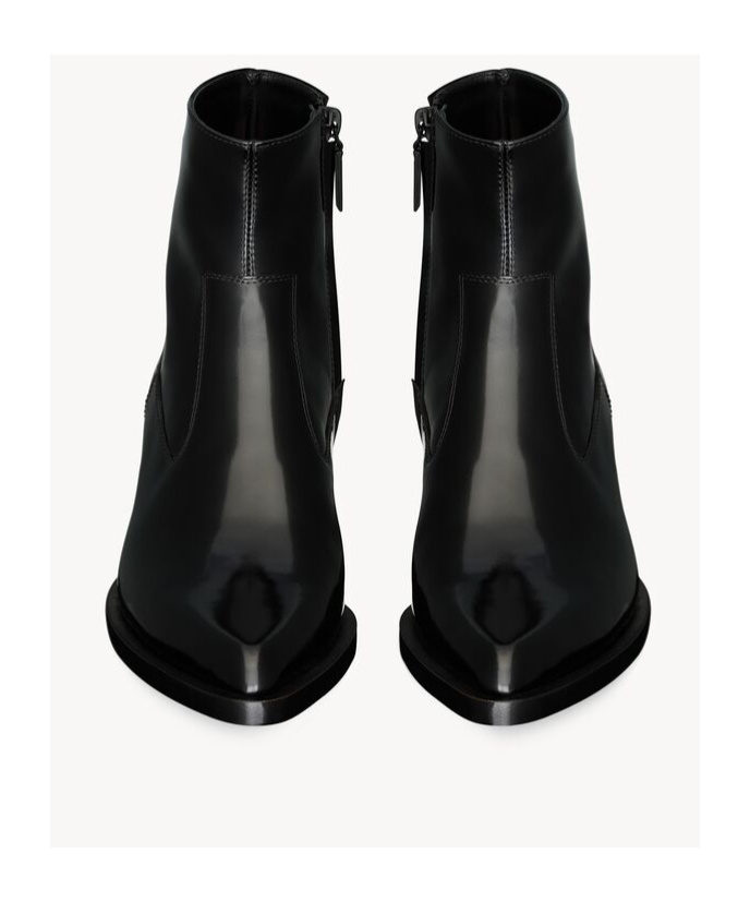 Saint Laurent Pointed Ankle Boots In Black