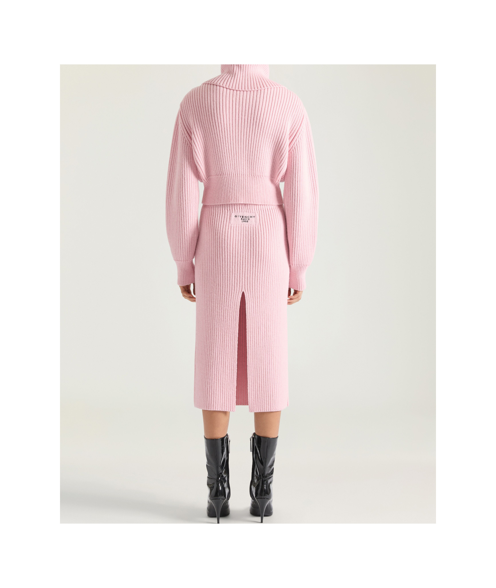 Givenchy Ribbed Oversized Collar Cardigan In Pink