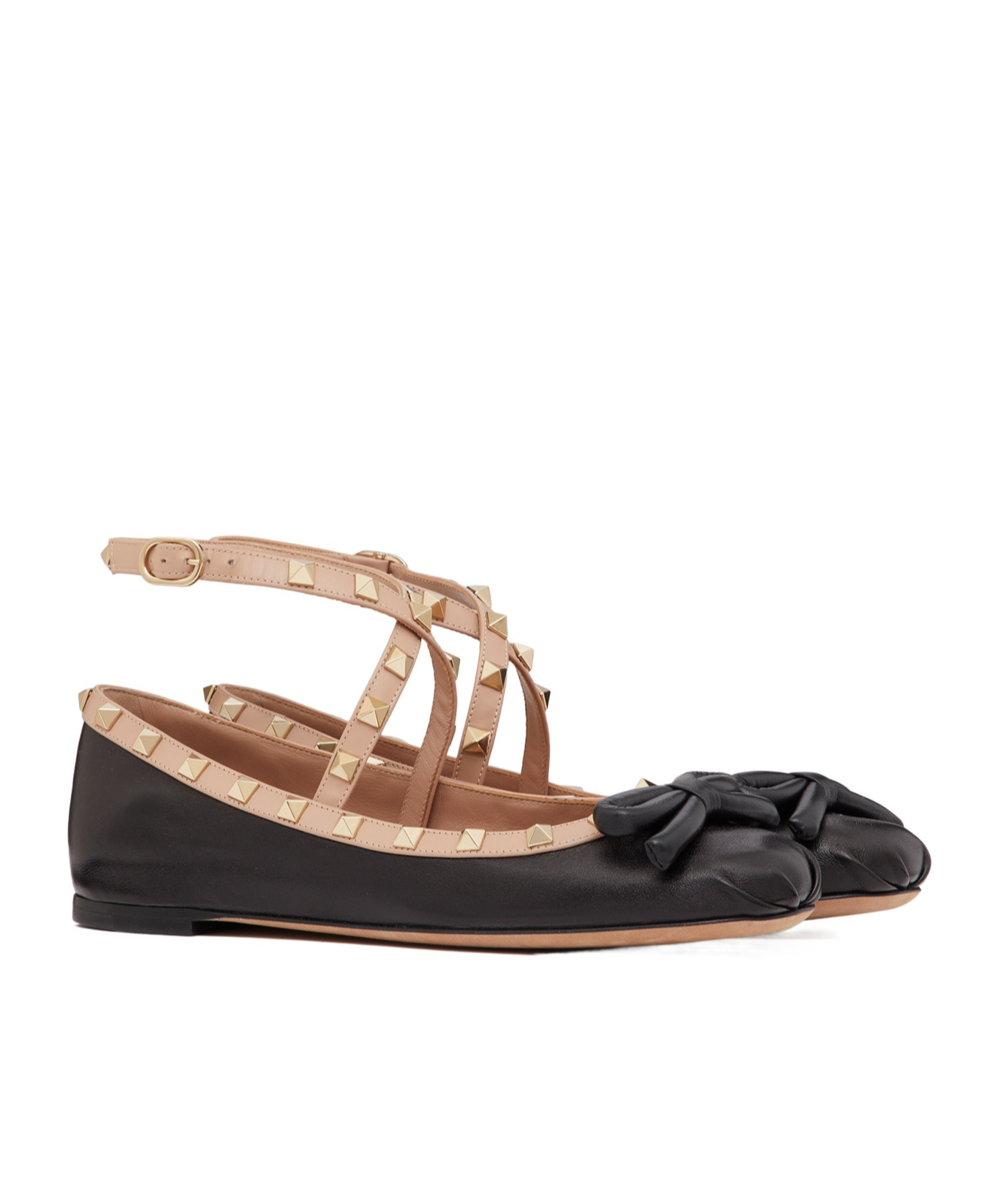 VALENTINO GARAVANI ROCKSTUD BALLERINA IN NAPPA LEATHER