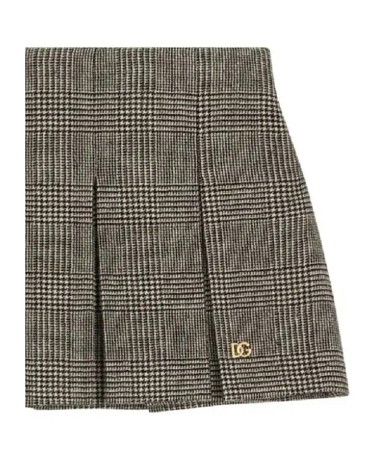 Dolce & Gabbana Prince-of-wales Pattern Skirt In Gray