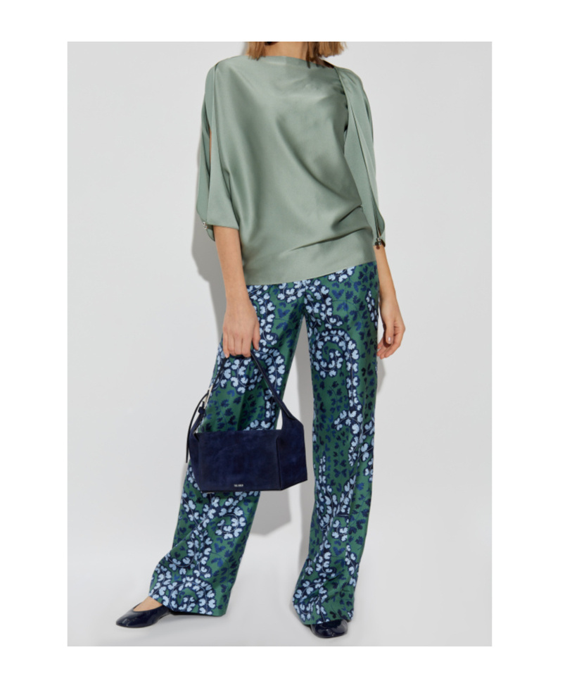 Lanvin Relaxed Silhouette Top With Button Closure In Gray