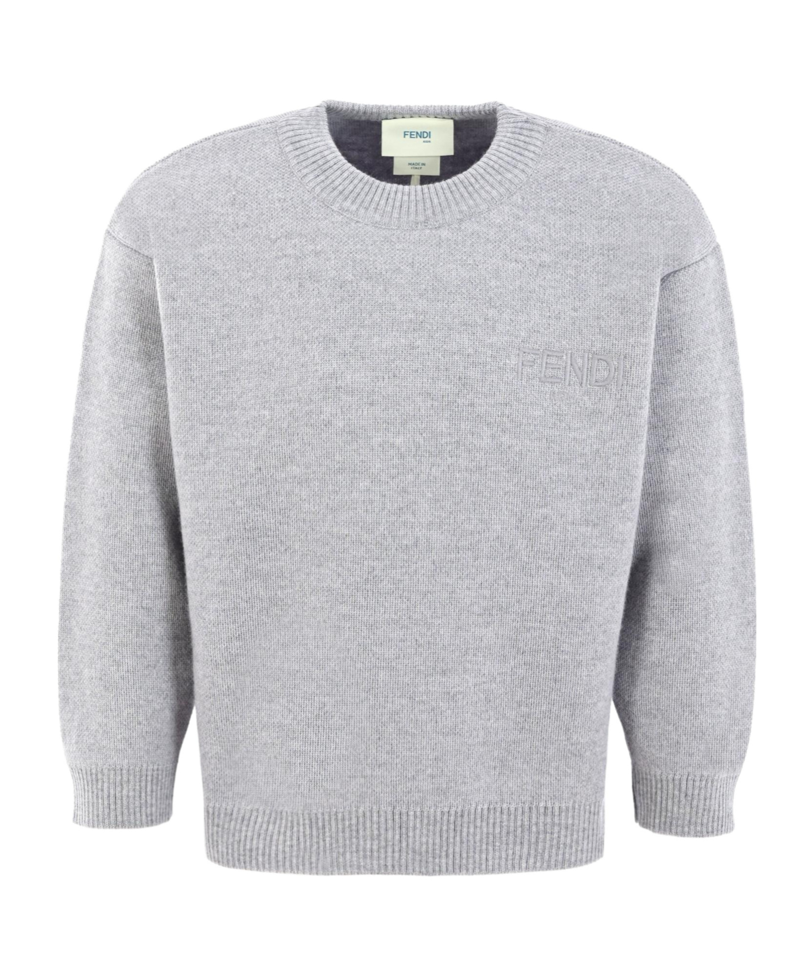Fendi Kids' Crew Neck Sweater In Gray