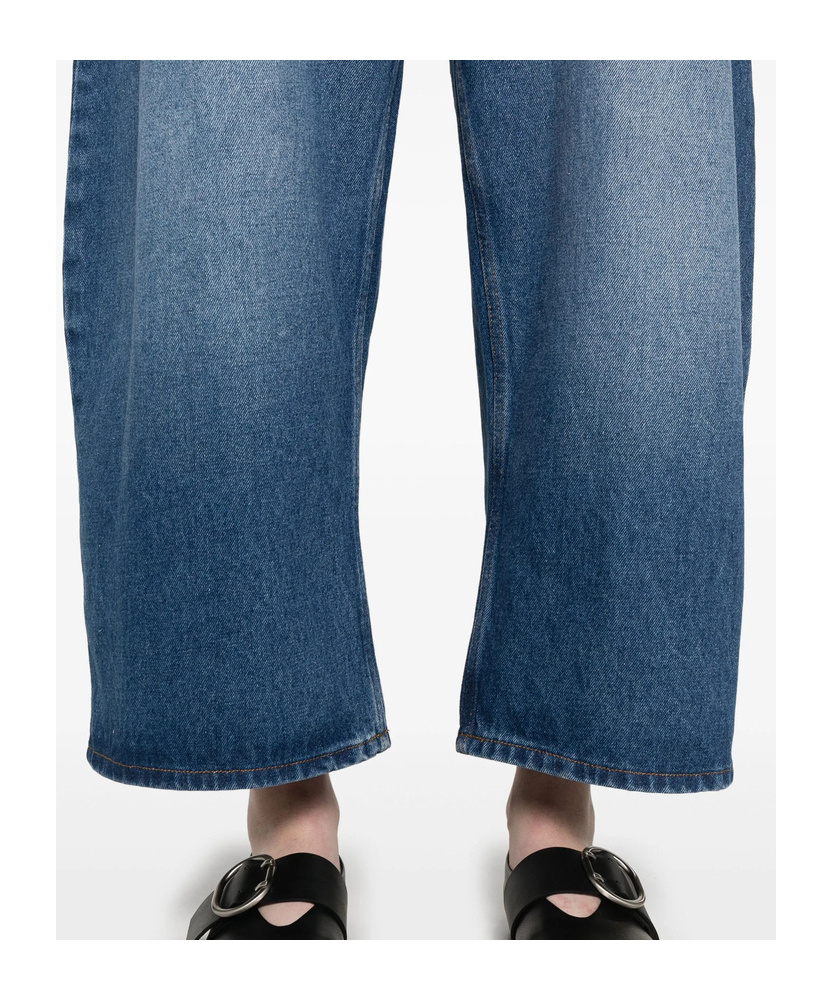 Studio Nicholson Wide Crop Denim Clothing In Blue