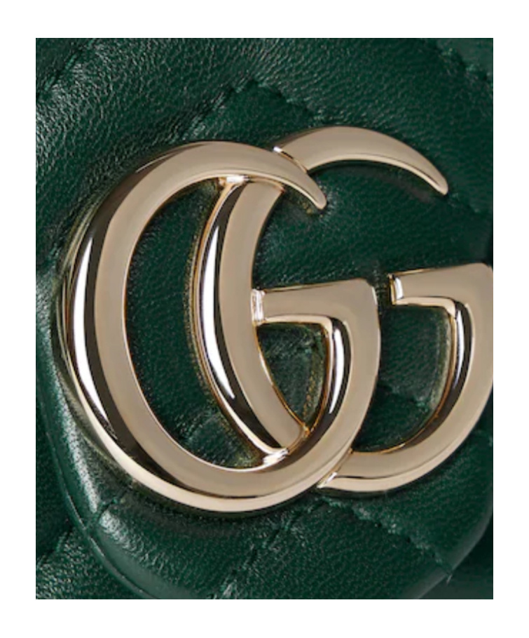 Gucci Gg Marmont Mini Shoulder Bag In Green