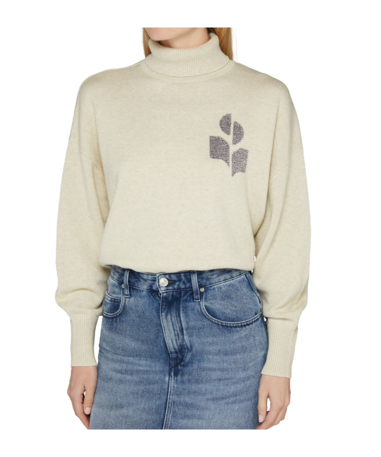 Isabel Marant Étoile Nash Turtleneck Sweater In Light Gray/silver