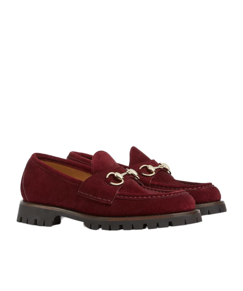 Gucci Women's Loafer With Horsebit In Burgundy