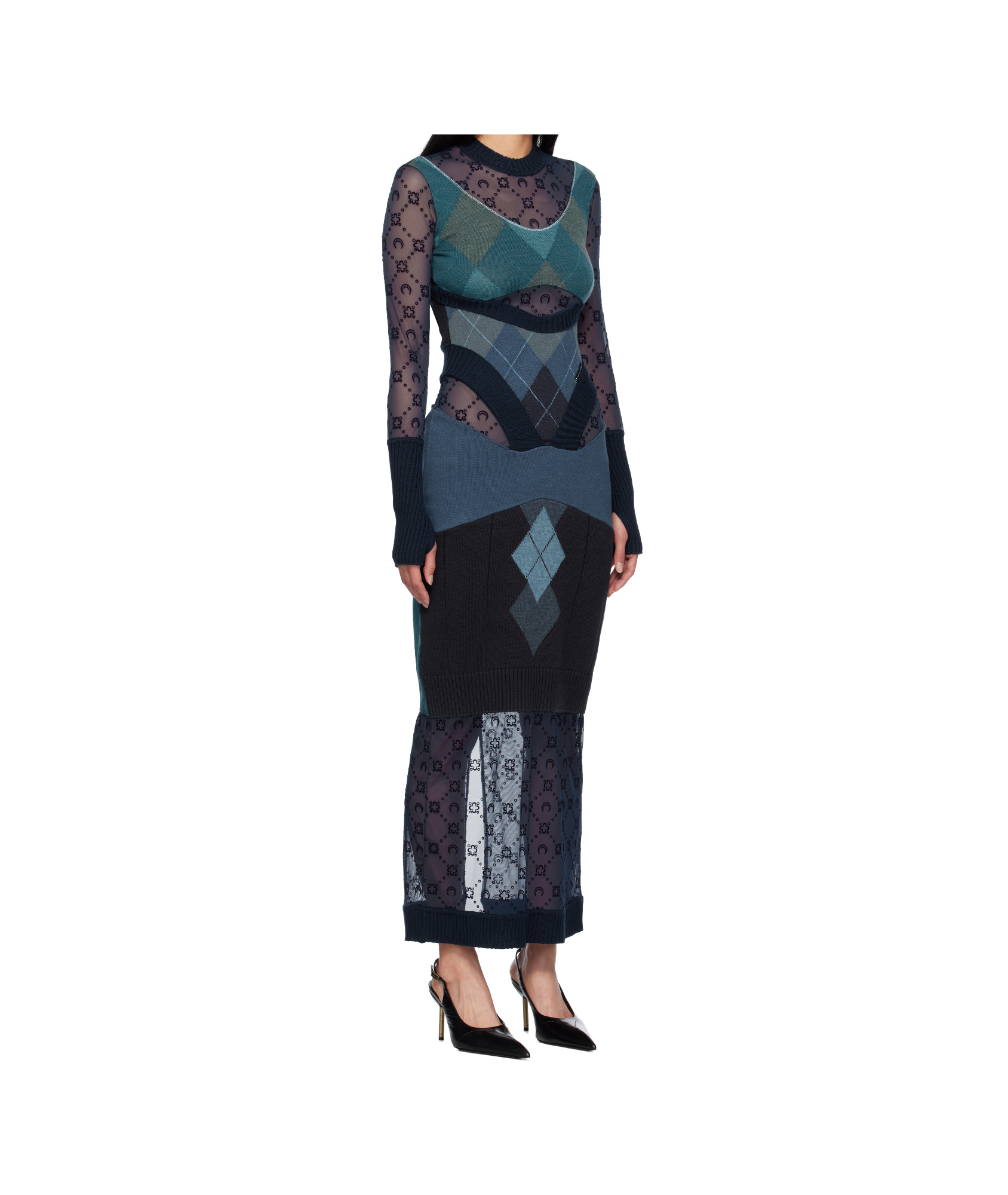 Marine Serre Knit Dress In Black