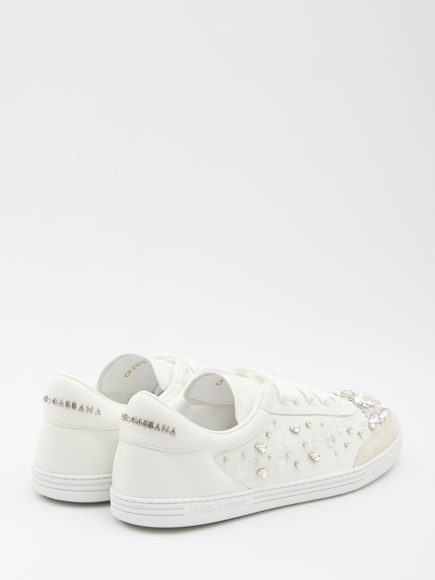 Dolce & Gabbana Sneakers Embellished With Rhinestones In White