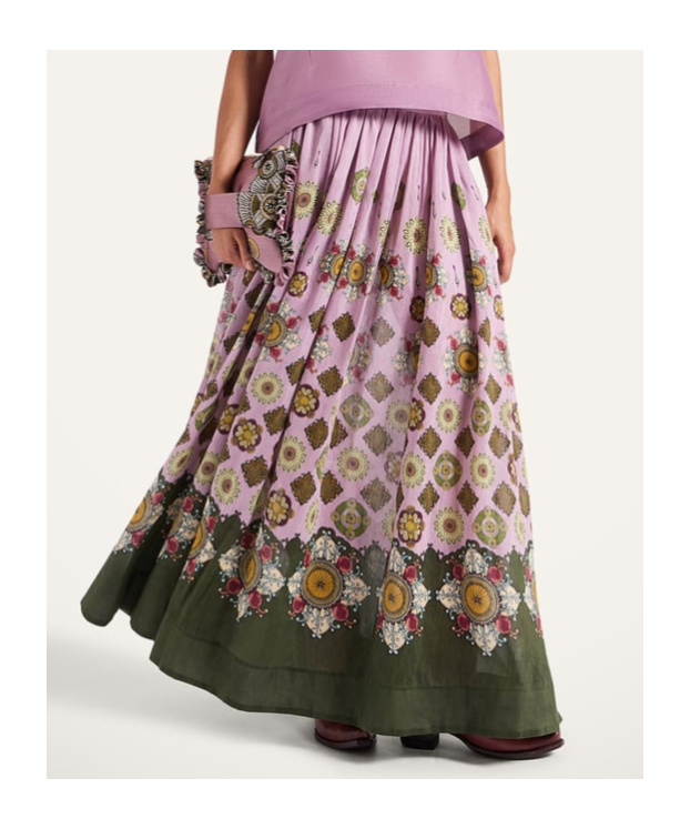 La Doublej Floral-print Maxi Skirt In Multi