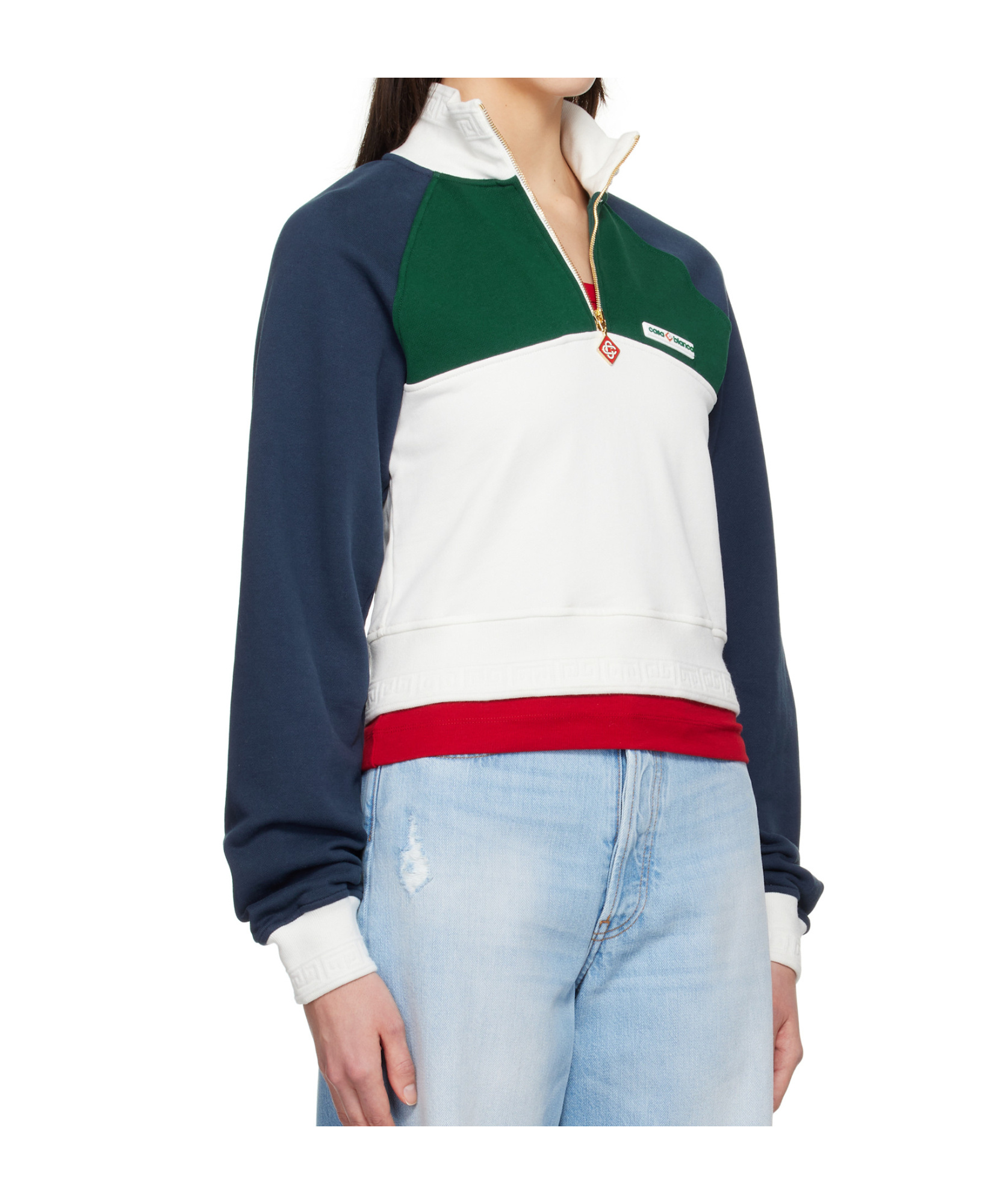 Casablanca Turtleneck Long Sleeve Sweatshirt In Blue