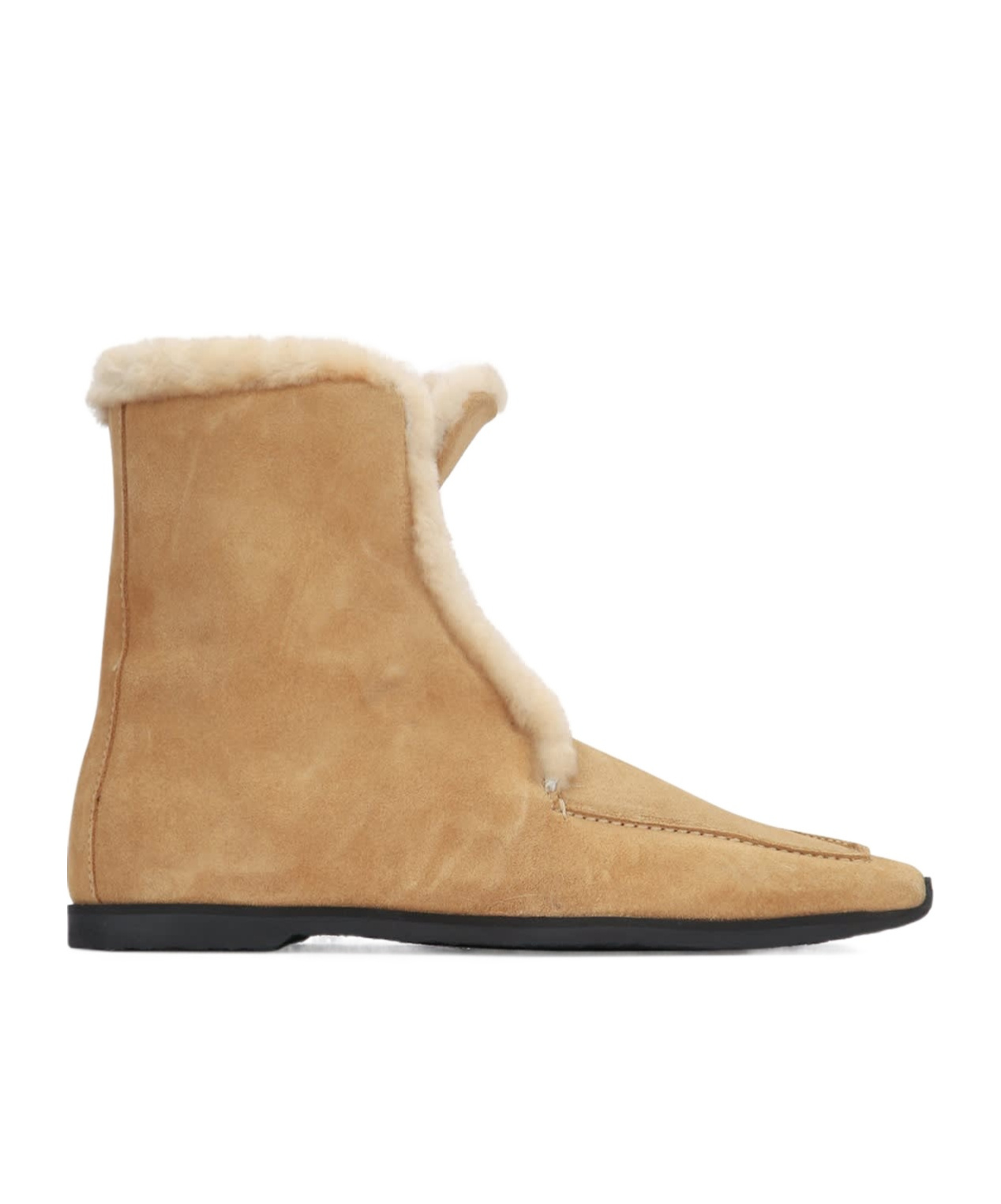 Totême Beige Suede Ankle Boots In Nude