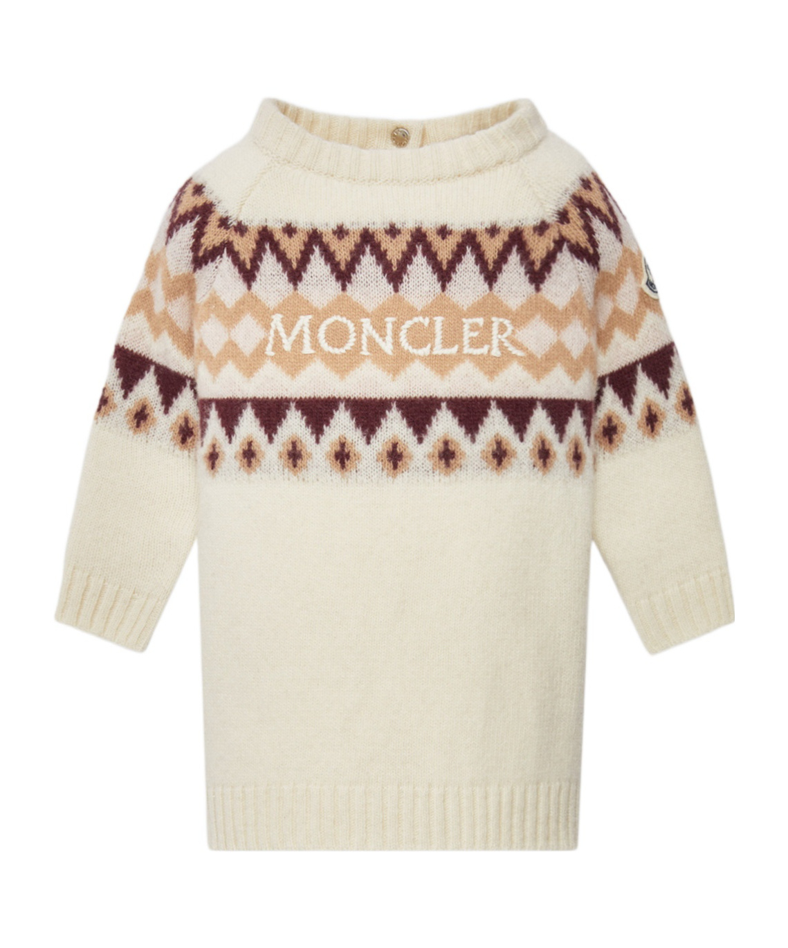 Moncler Wool Jacquard Dress In White