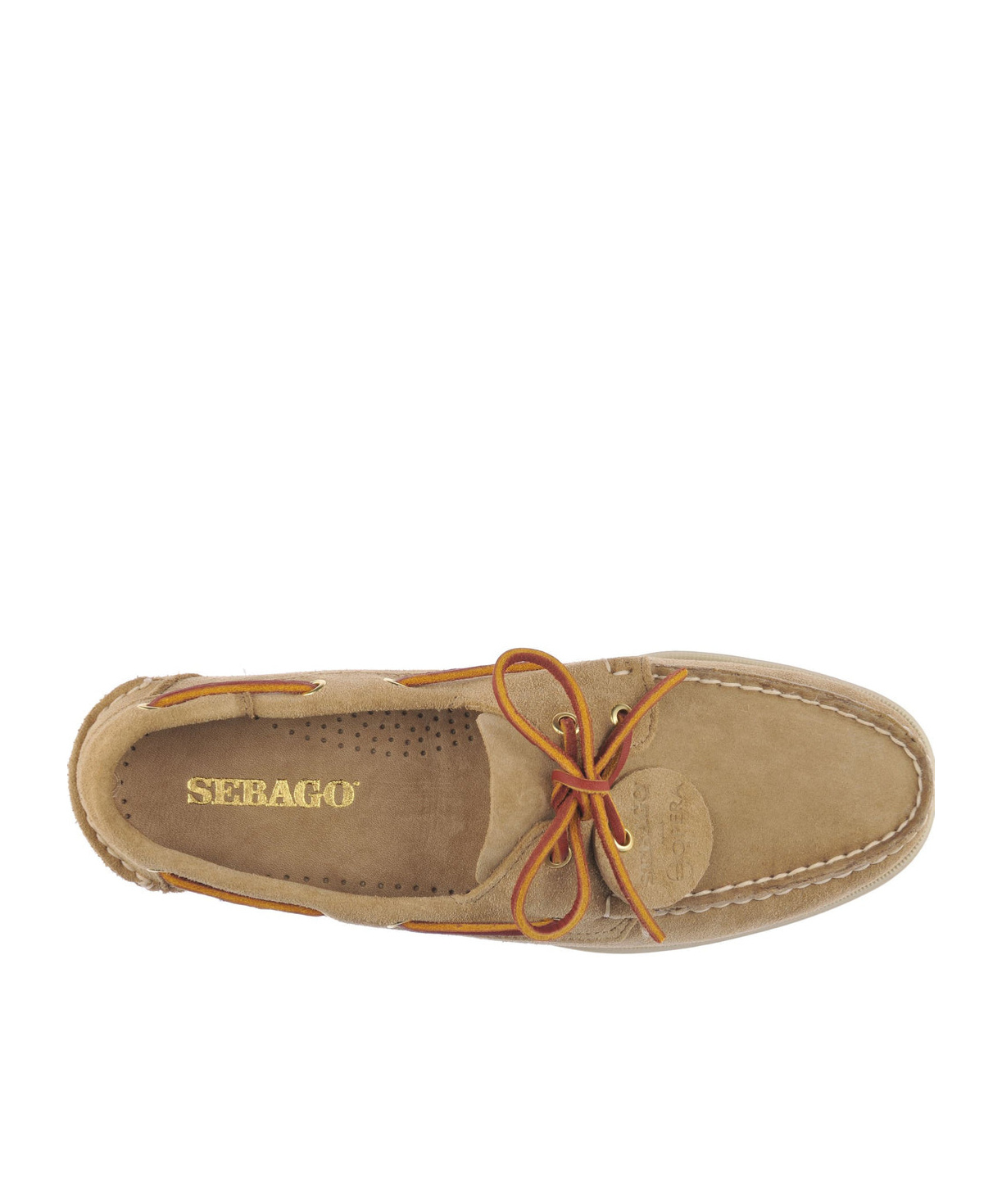 Sebago Italian Suede Leather Loafer With Hand-sewn Apron In Brown