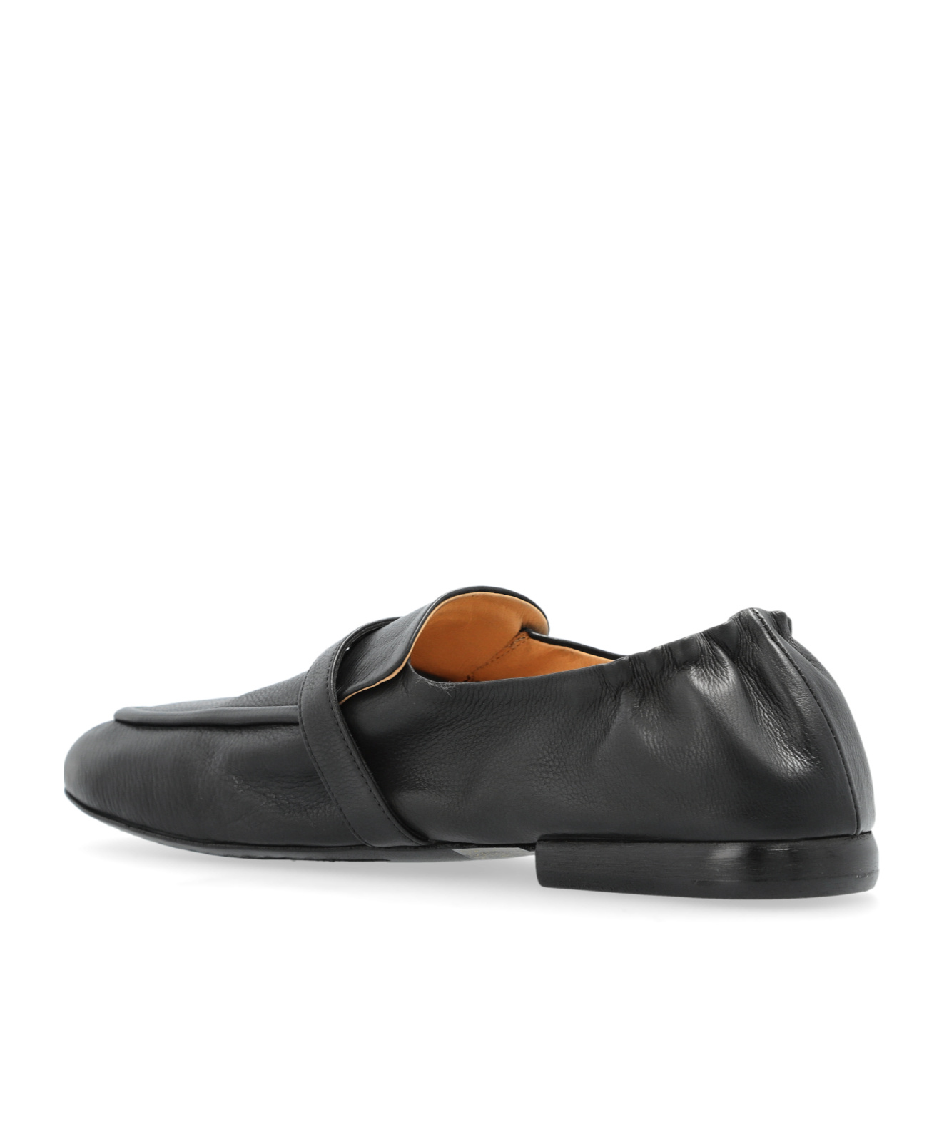 Marsèll Round Toe Leather Loafers With Buckle Detail In Black