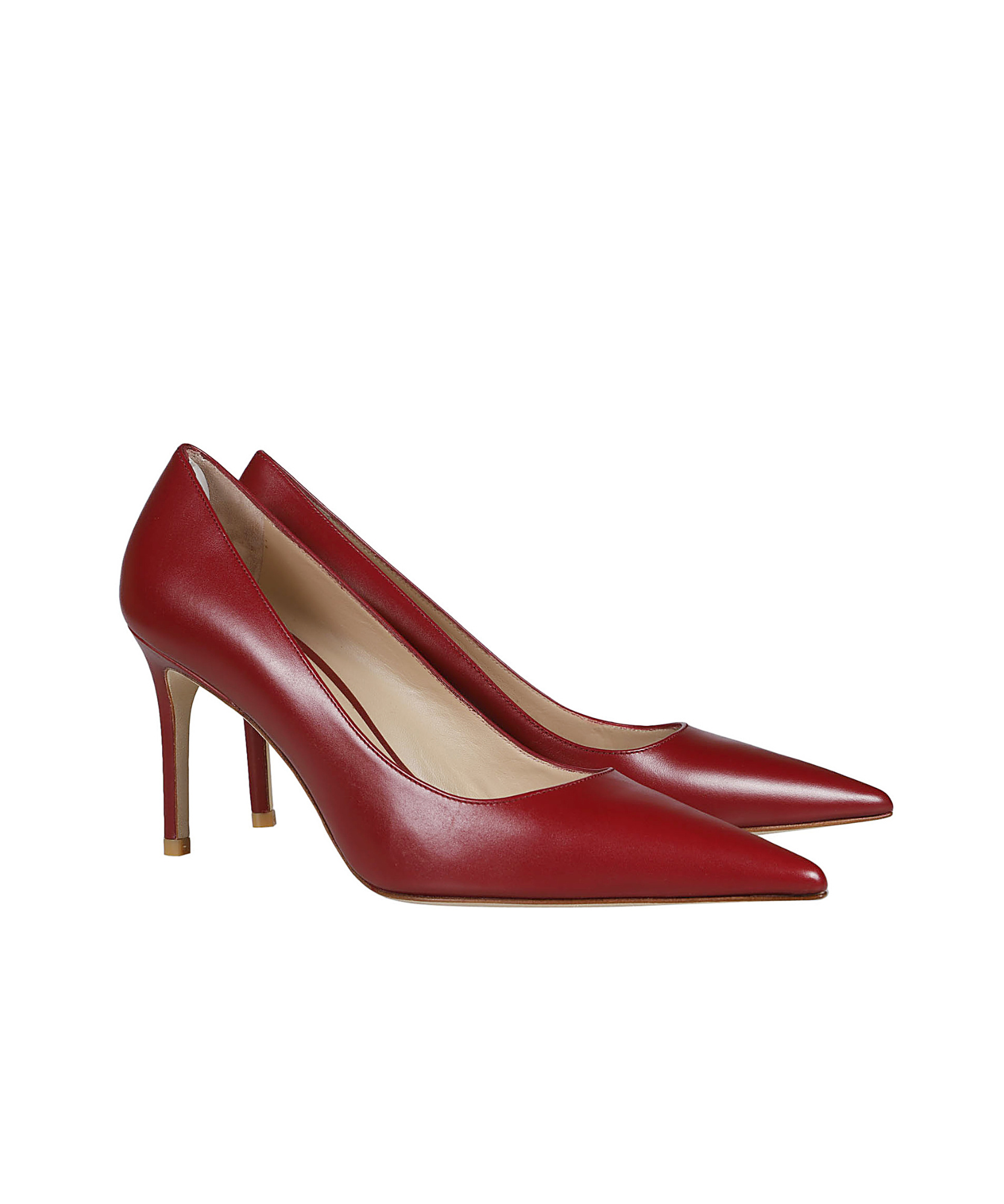Stuart Weitzman Stuart 85mm Leather Pumps In Red