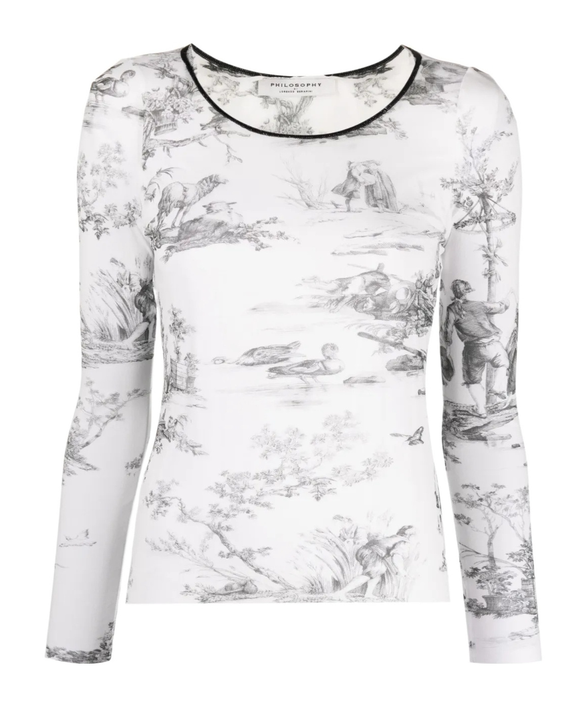 Philosophy Di Lorenzo Serafini Toile De Jouy-print Top In Blue