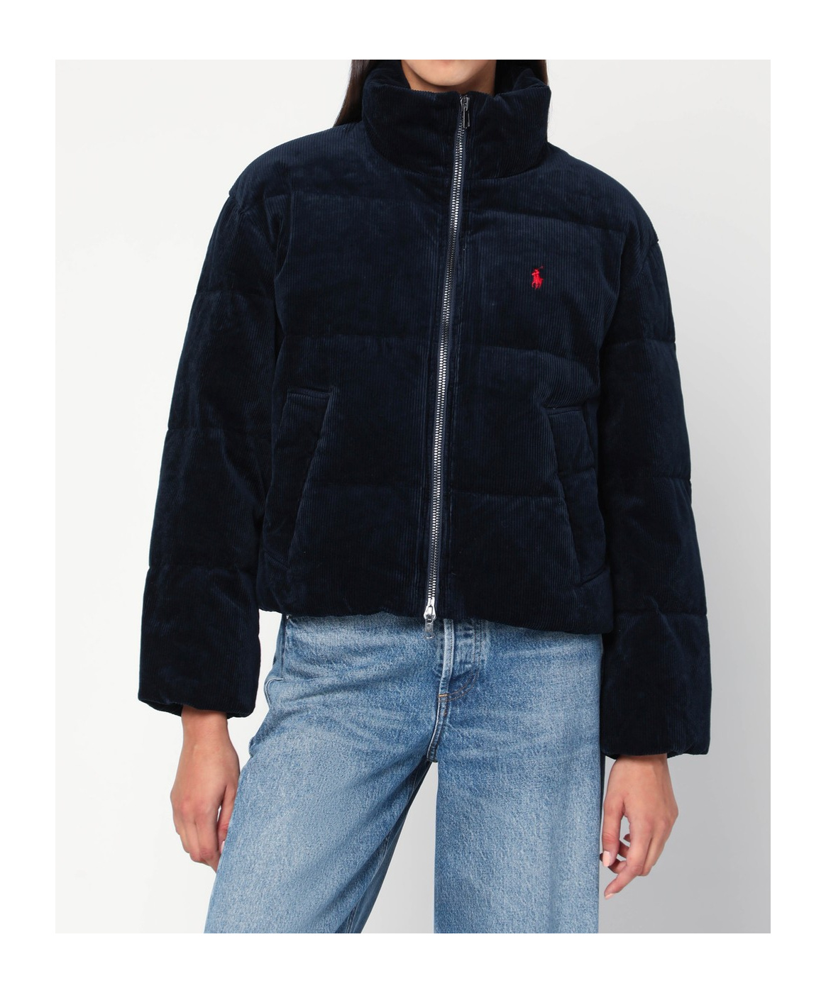 Polo Ralph Lauren Corduroy Puffer Jacket In Blue
