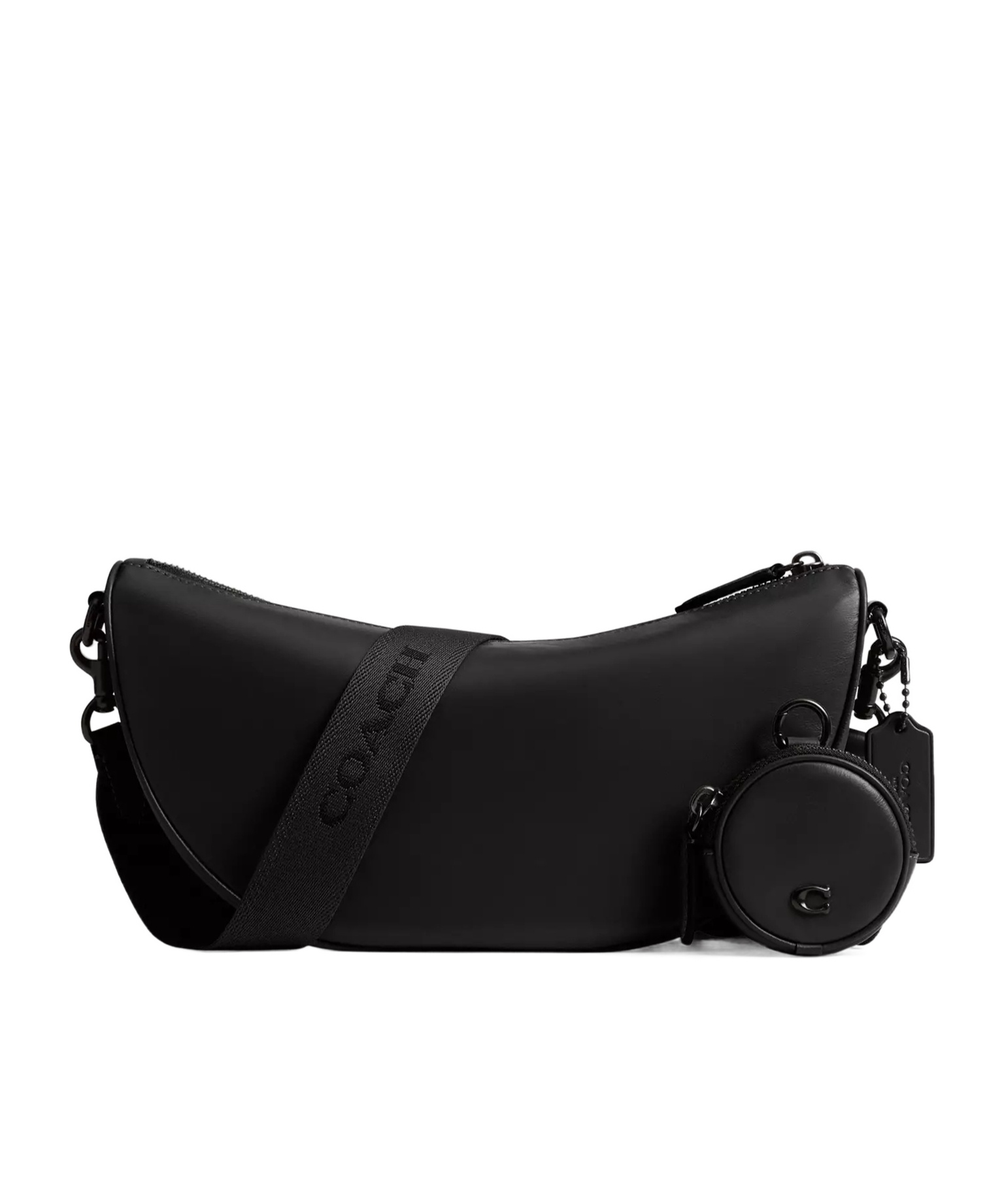 Shop Coach Hall Soft Sling Bag In Black