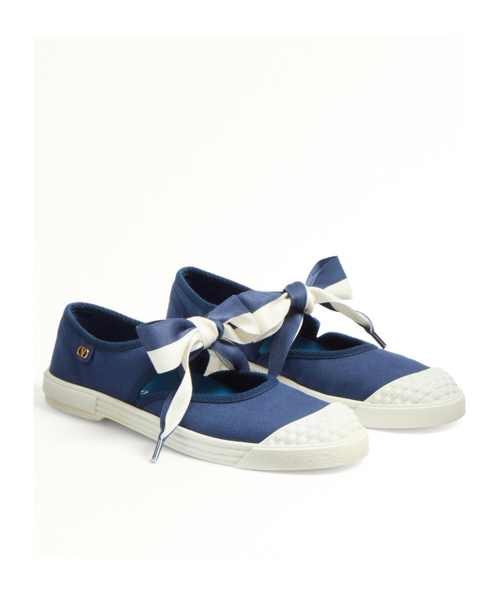 Valentino Bay By Bay Canvas Ballerina Sneaker In Blue