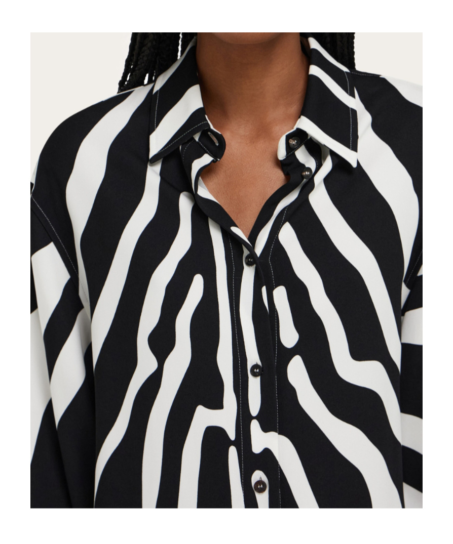 Ferragamo Zebra-print Long-sleeves Shirt In Multi