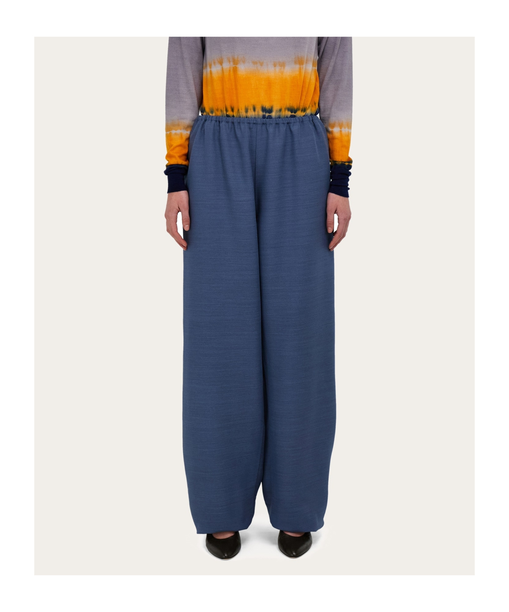 Ferragamo Loose Leg Trouser In Blue