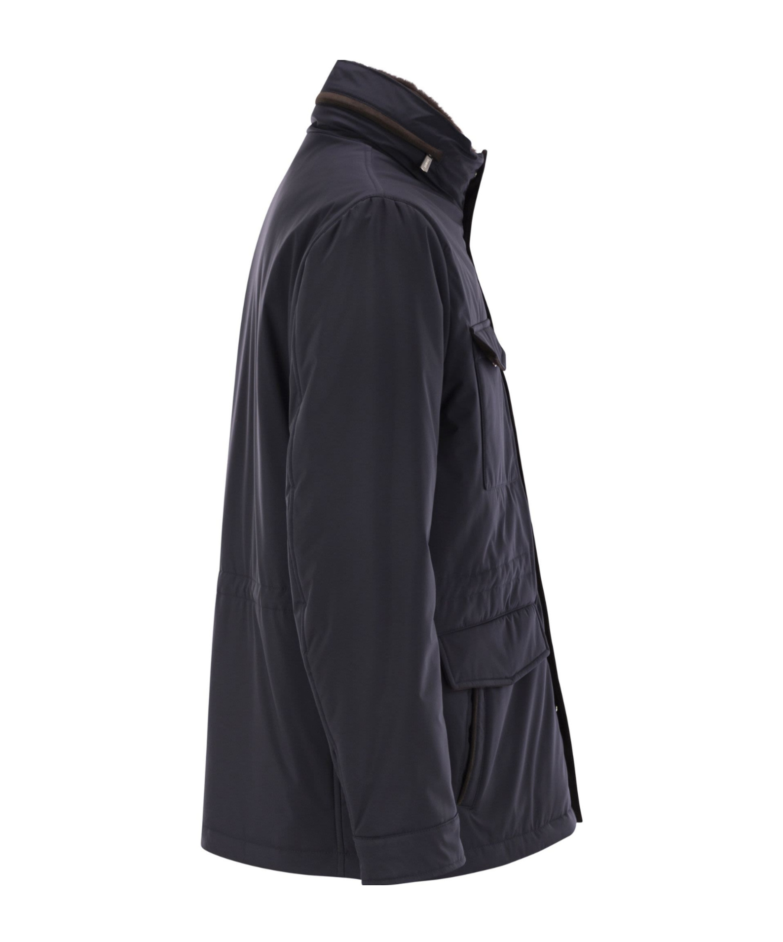 Fedeli Long-sleeved Cotton Jacket In Black