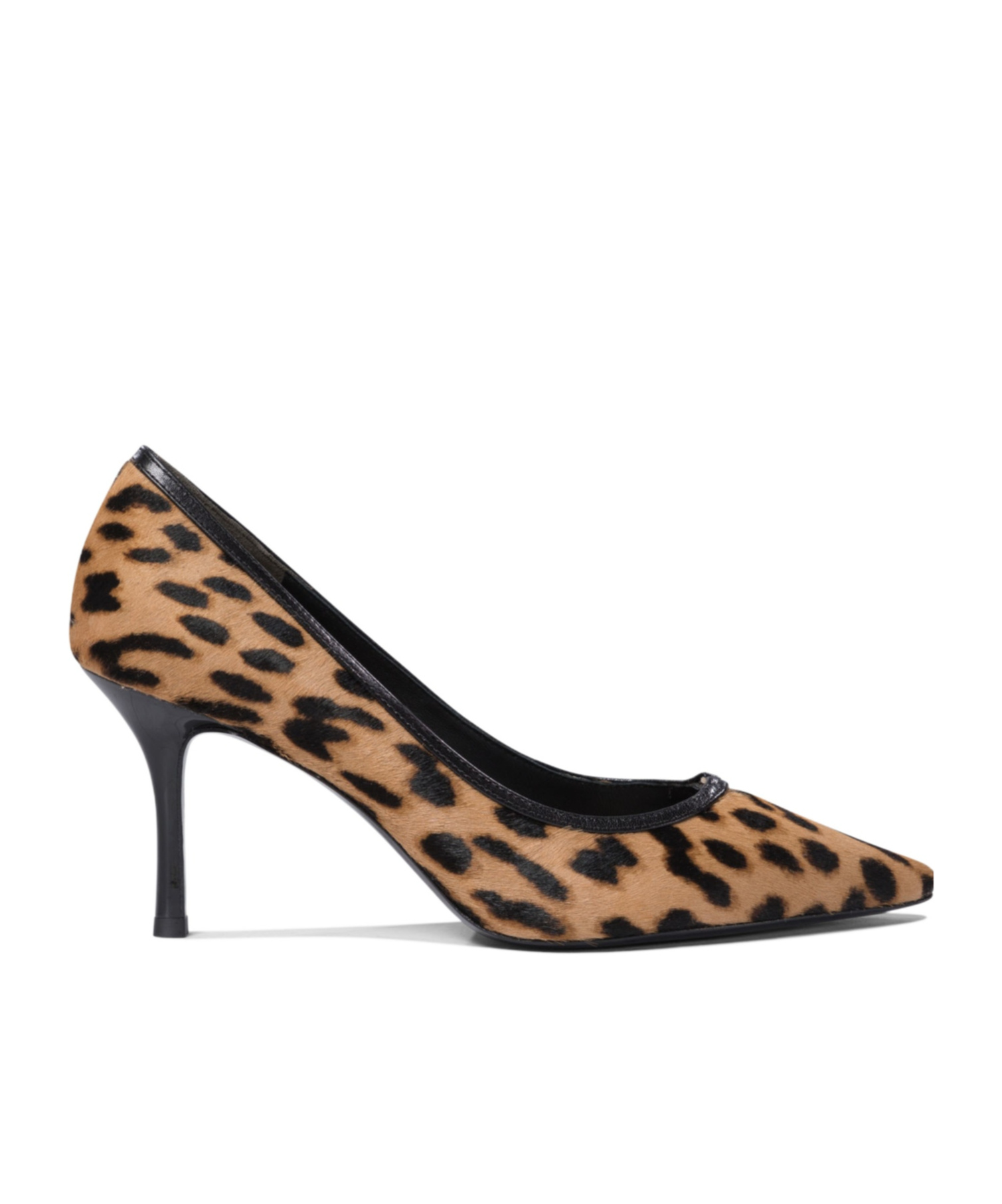 Tory Burch Double T Buckle Genuine Calf Hair Kitten Heel Pump In Black
