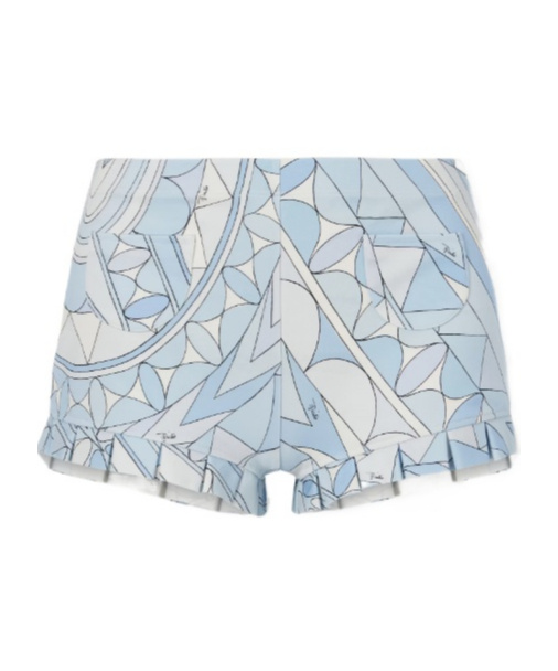 Pucci Pleated Printed Cotton-jersey Shorts In Multi