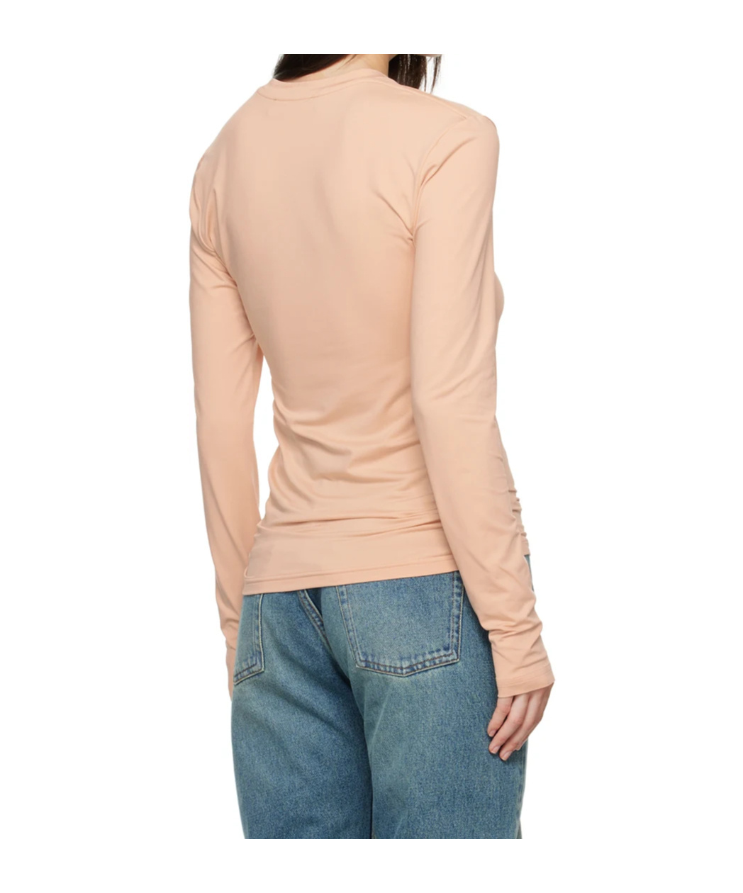 Y/project Beige Logo Patch Long Sleeve T-shirt In Nude