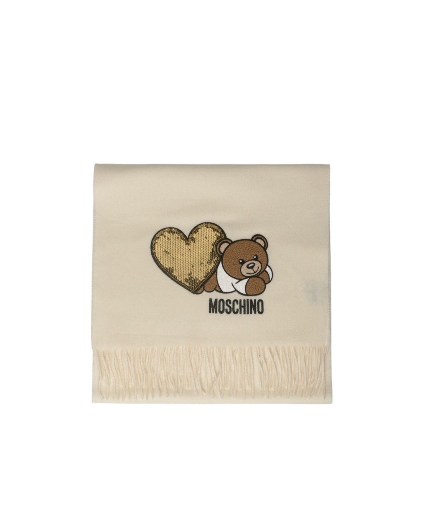 Moschino Fringed Scarf In Green