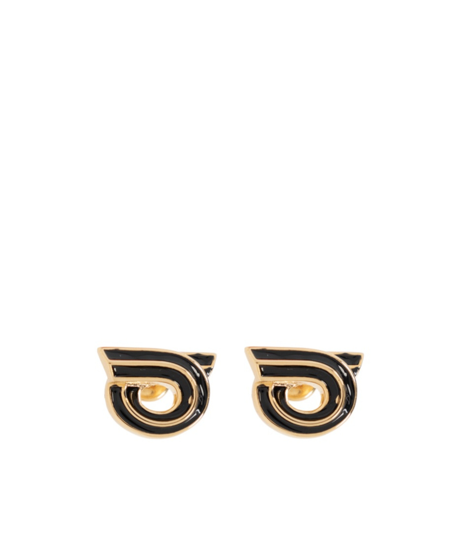 Ferragamo Logo Pattern Earrings In Black