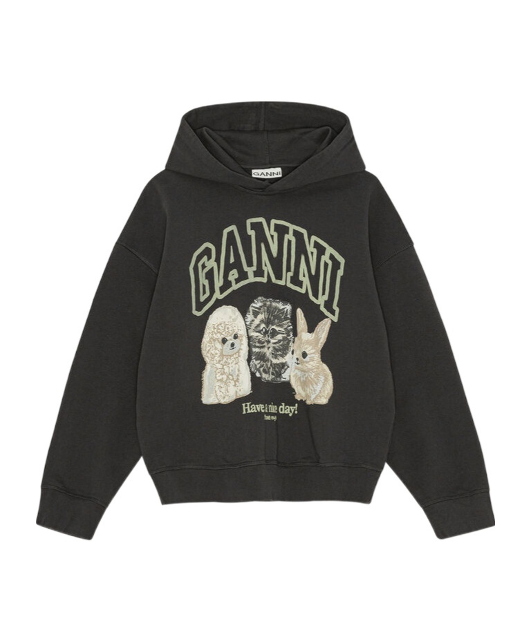 Ganni Hoodie With Logo Print