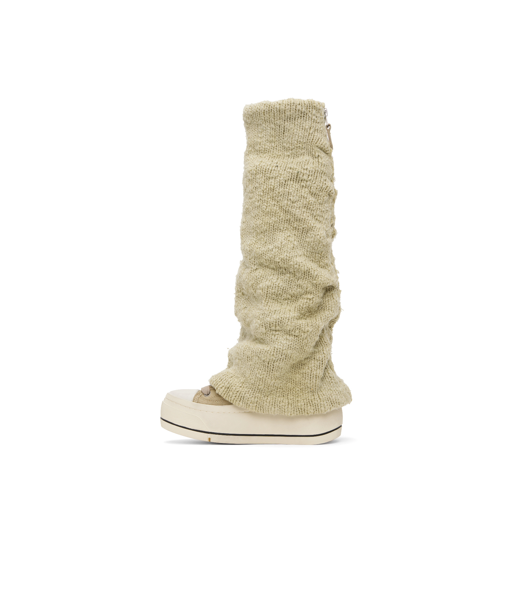 R13 Round Toe Boots In Light Khaki